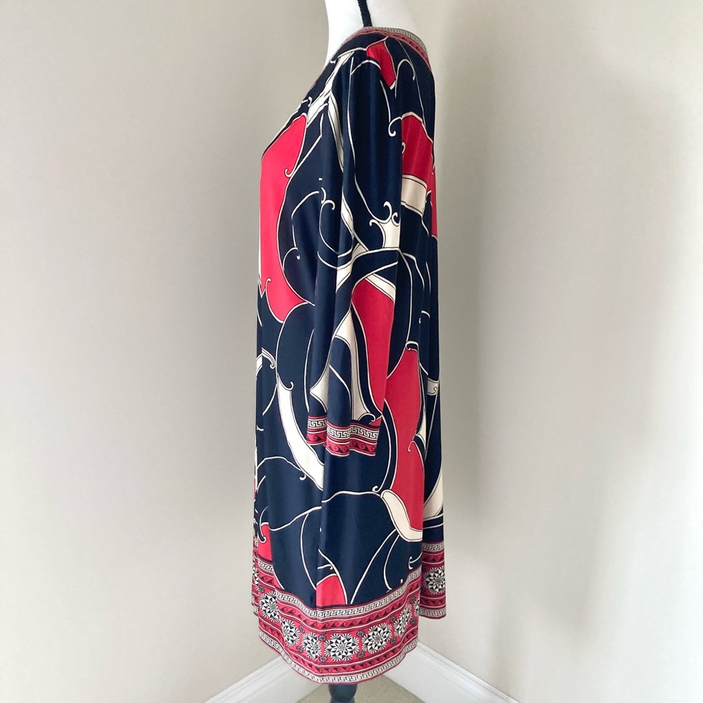 Chico’s V Neck Brody Border Dress Size M - Picture 9 of 11